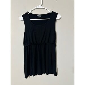 Milk Nursingwear Black Sleeveless Gathered Maternity‎ Top Size S Rayon Spandex